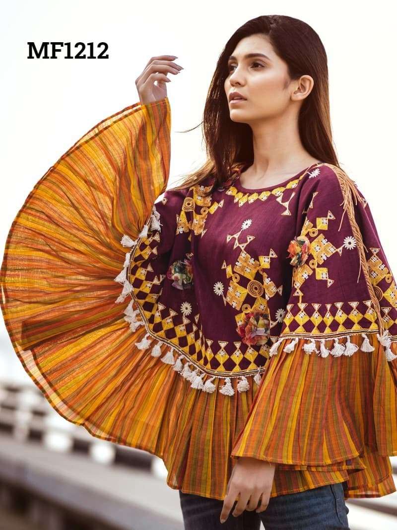 CIRCULAR PONCHO Khadi regualr outfit  wear kurti collection manufacturer surat 