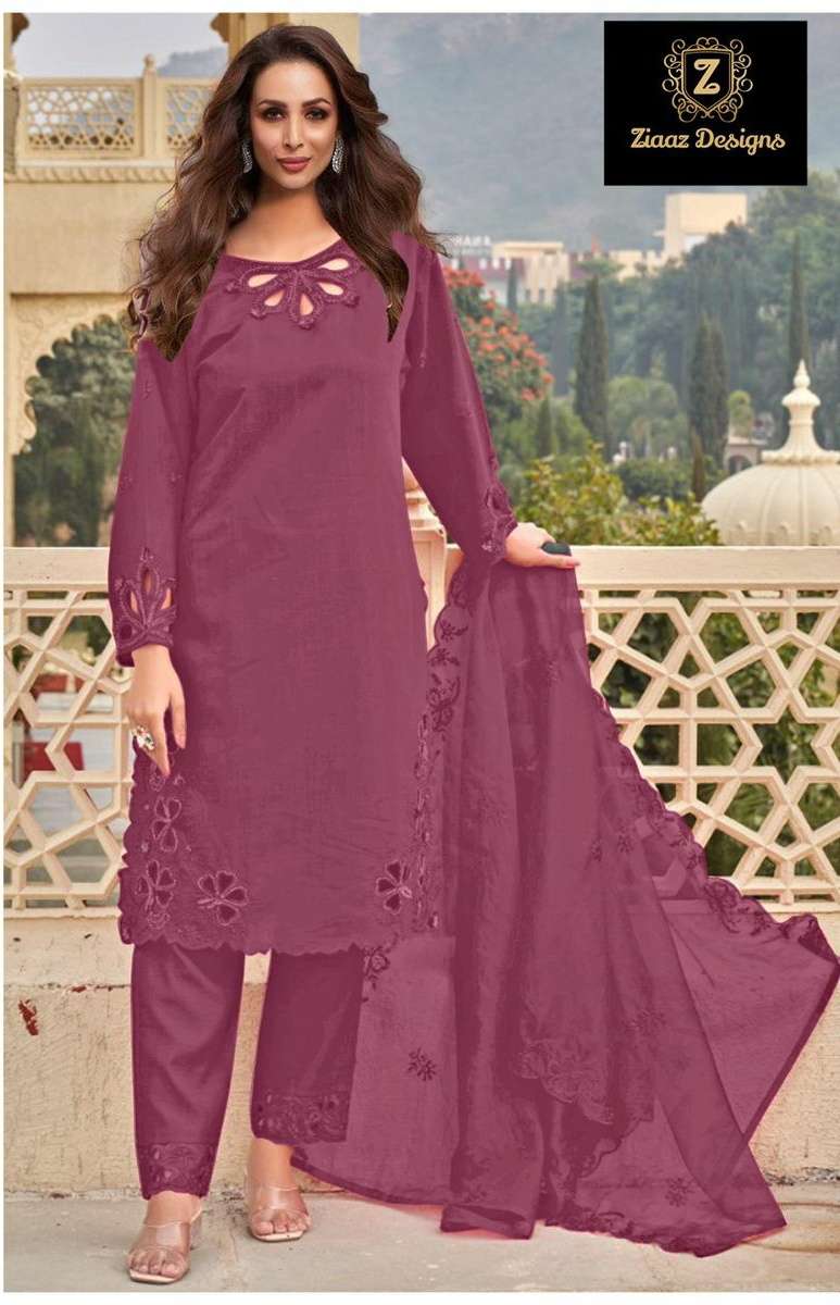 code 761 colours by Ziaaz Designs Chinon suit collection manufacturer surat 