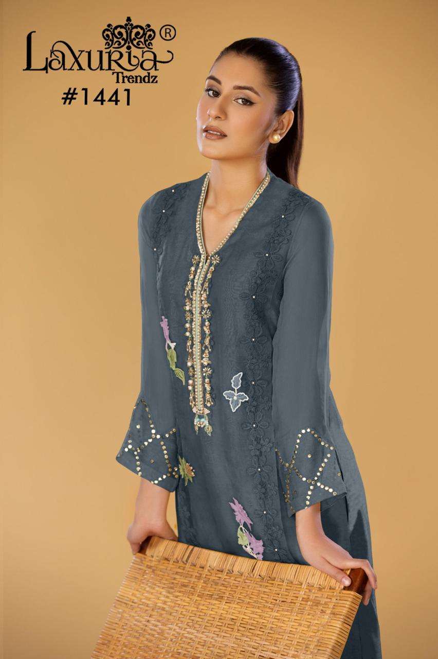 D No 1441 by laxuria trendz Faux Georgette kurti collection manufacturer surat