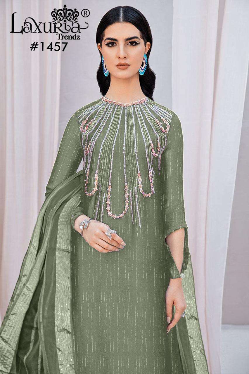 D No 1457 by Laxuria trendz kurti collection manufacturer surat 