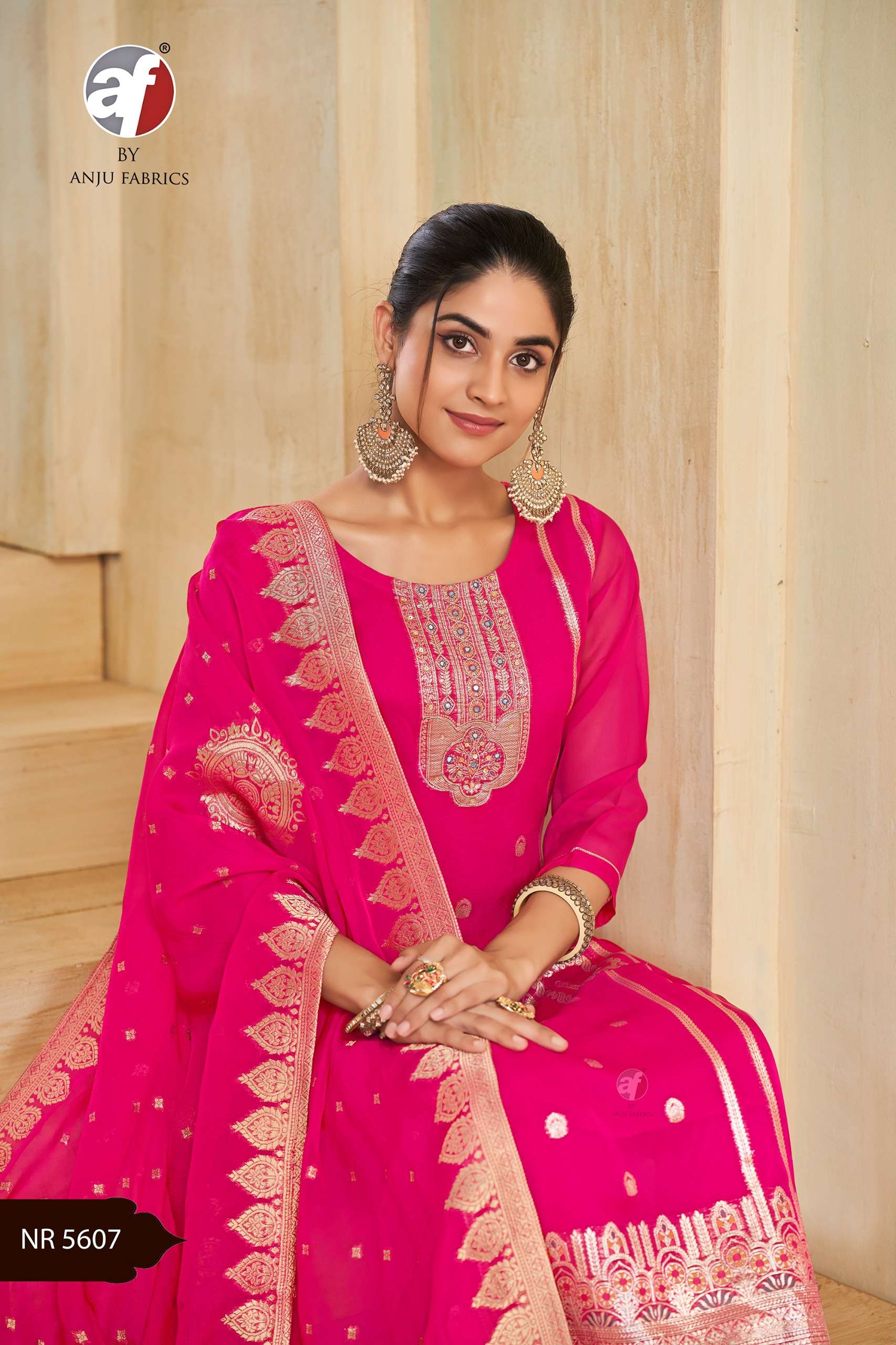 D NO ND 9355 5607 By anju fabric KURTI PANT WITH DUPATTA  Collection manufacturer surat 