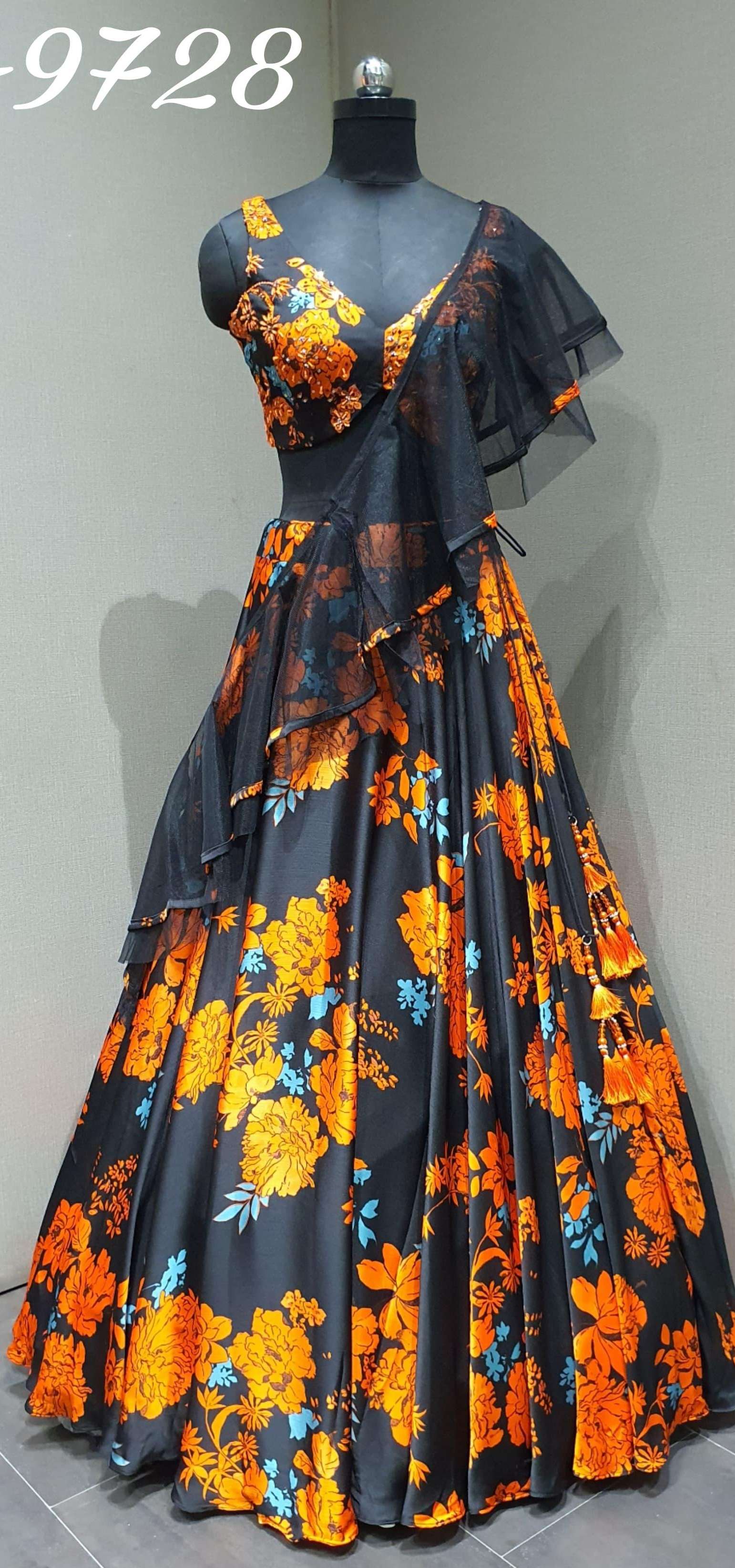 Ethnic Attire Digital print  Crop Top lehenga collection manufacturer surat 