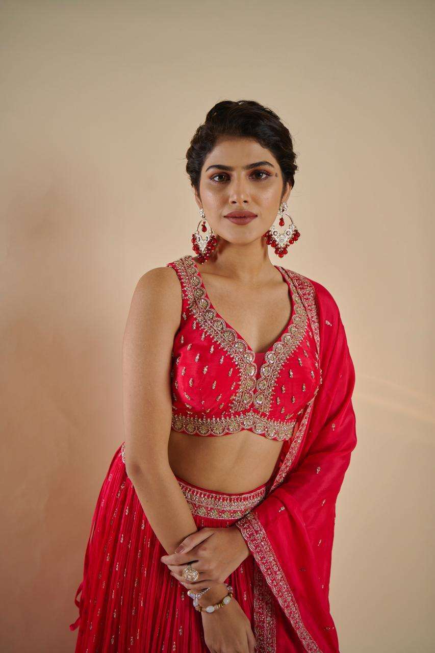 ETHNIC ATTIRE PURE VISCOSE CHINON Lehenga choli collection manufacturer surat 