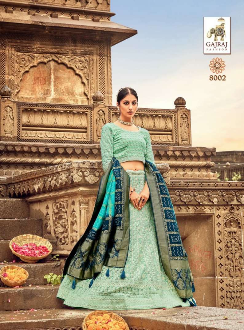 Gajraj Hit Lehenga  Weaving silk lehenga choli collection manufacturer surat 