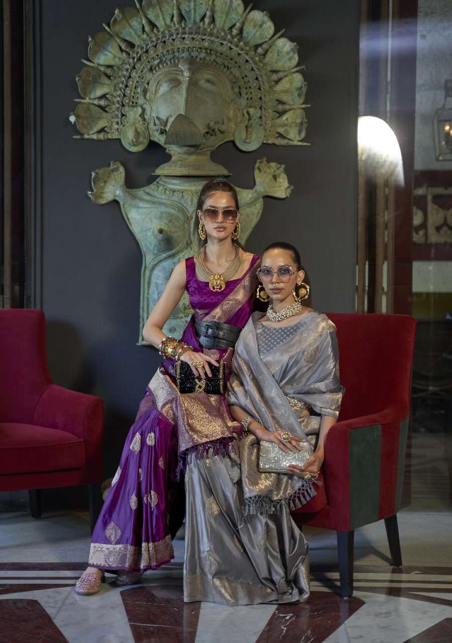 KELSEY SILK by rajtax  PURE SATIN silk saree collection manufacturer surat 