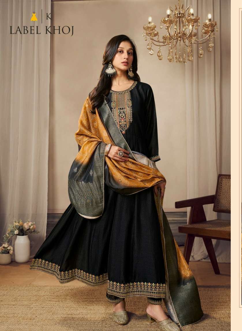 Khazana suit D no 9797 by Label Khoj Anarkali suit collection manufacturer surat 