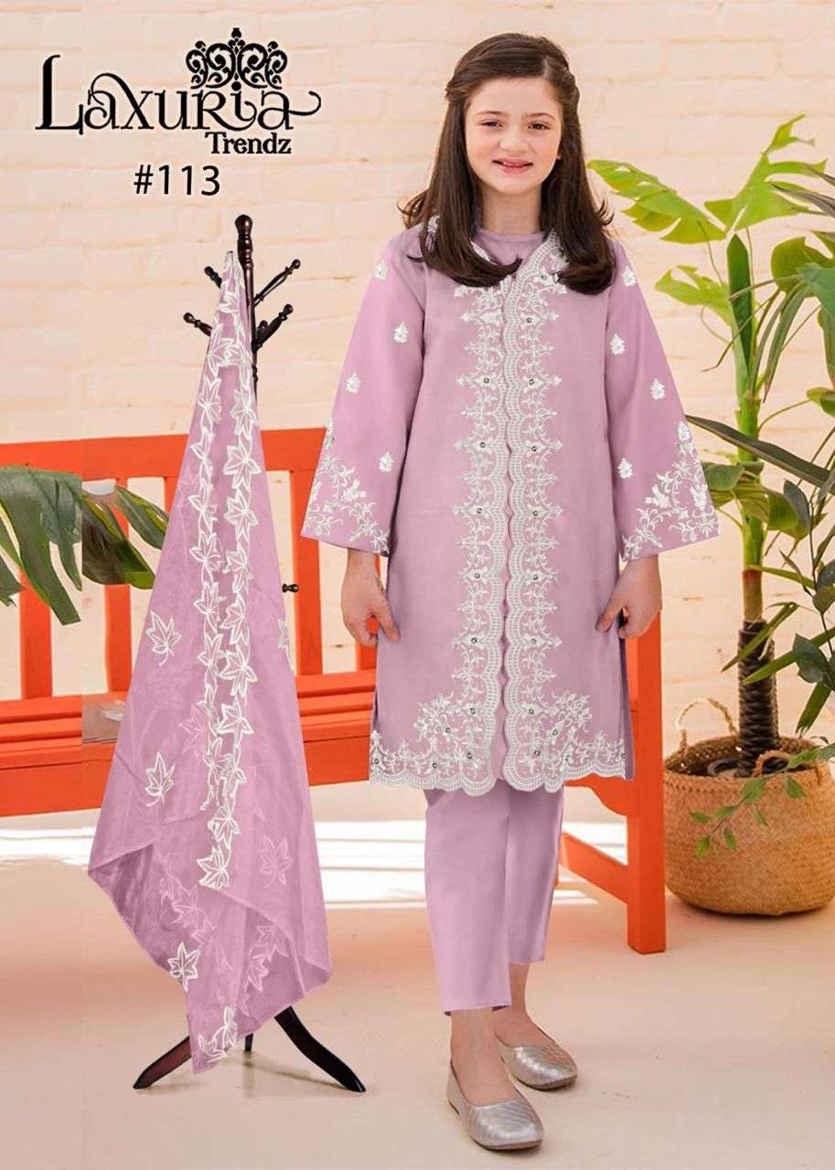 KIDS 113 by Laxuria Trendz FAUX Georgette kurti collection manufacturer surat 