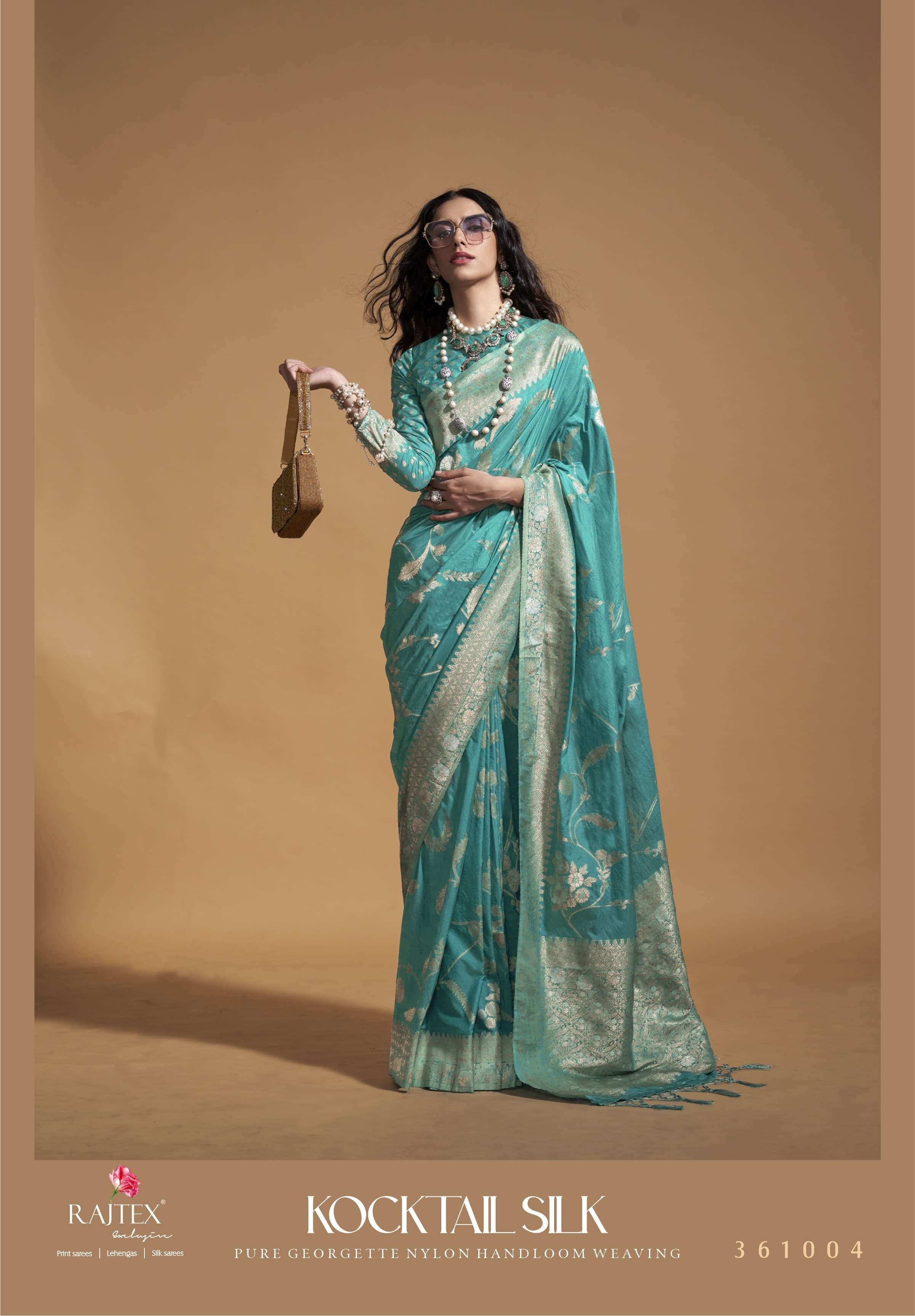 KOCKTAIL SILK by rajtax  GEORGETTE silk saree collection manufacturer surat 