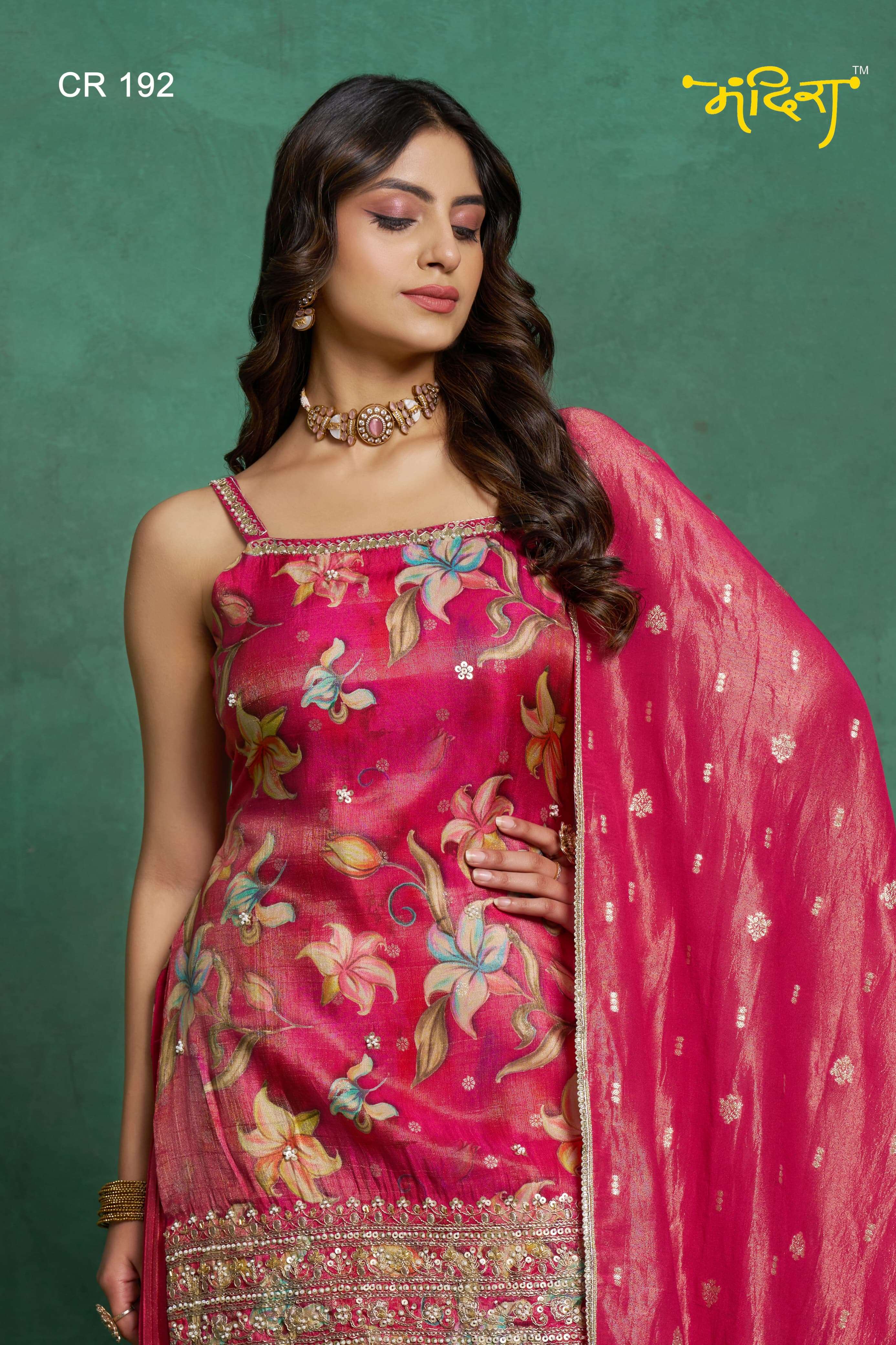 MANDIRA DESIGNER  Design no CR 192 191 Viscose Simmer Jacquard suit collection manufacturer surat 