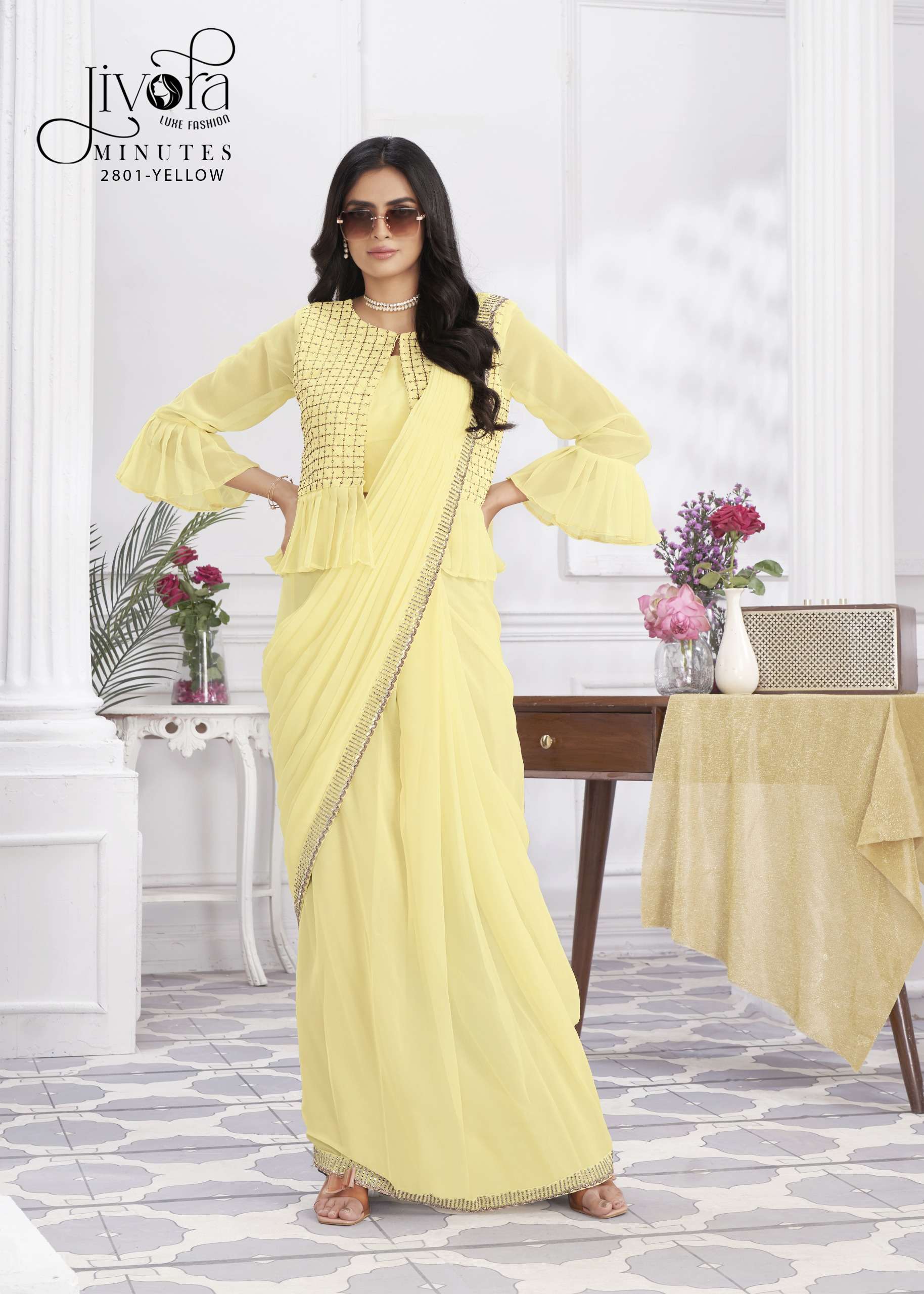 Minutes  Ready TO Wear Saree Series 2801 to 2811by Jivora fancy saree collection manufacturer surat 