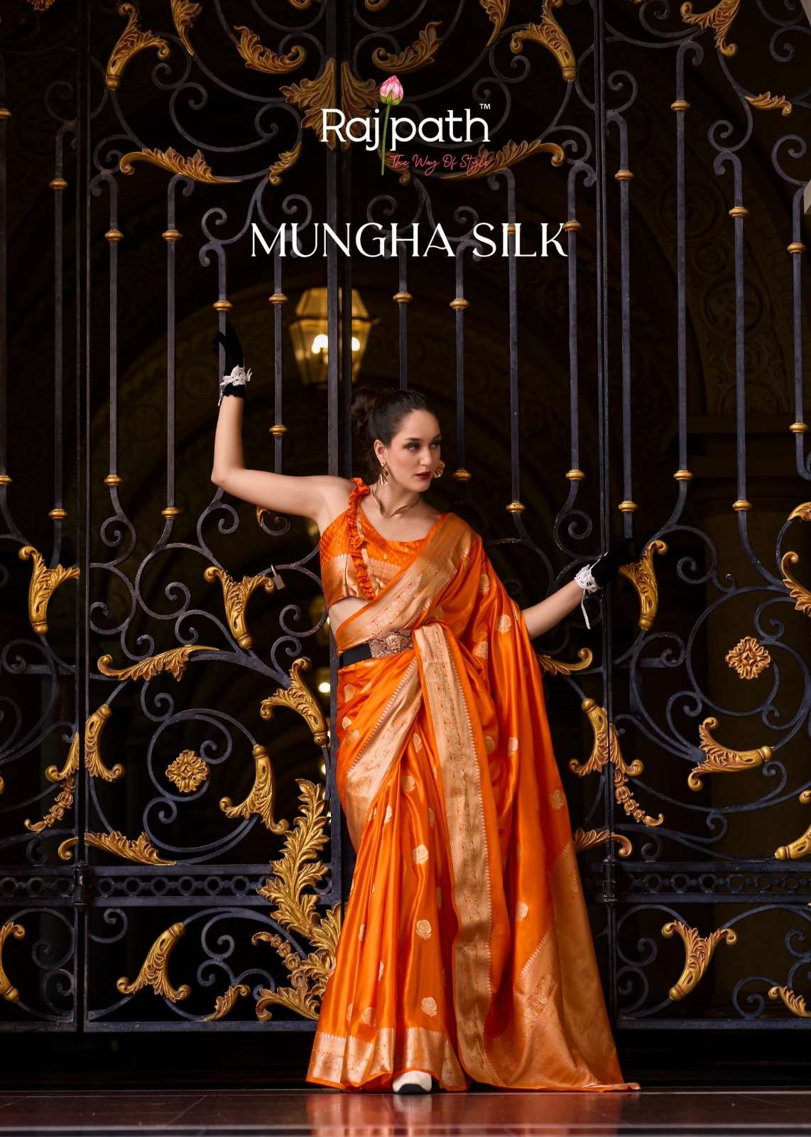 Mungha Silk by RajPath Fabrics Sattin silk saree collection manufacturer surat 