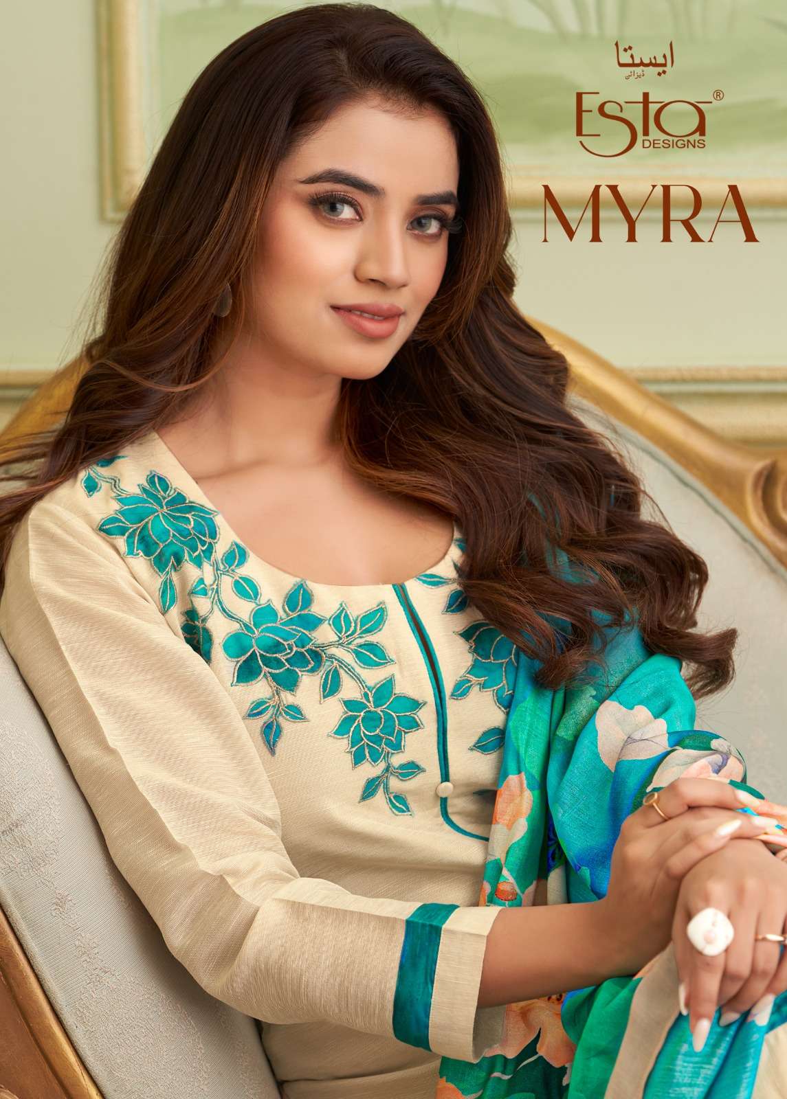 MYRA by ESTA Linen TISSUE suit collection manufacturer surat 