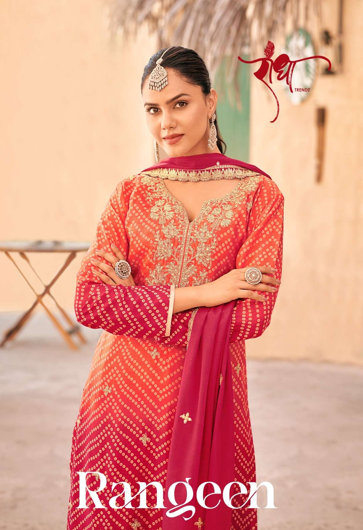RANGEEN by RADHA TREND  PREMIUM CHINON  suit collection manufacturer surat 