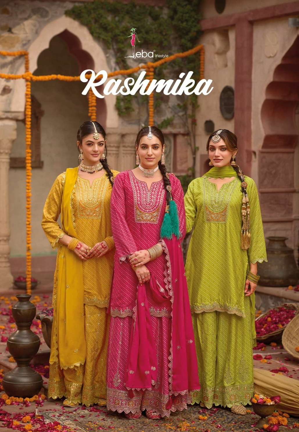 Rashmika by eba lifestyle digital print  plazzo suit collection manufacturer surat 