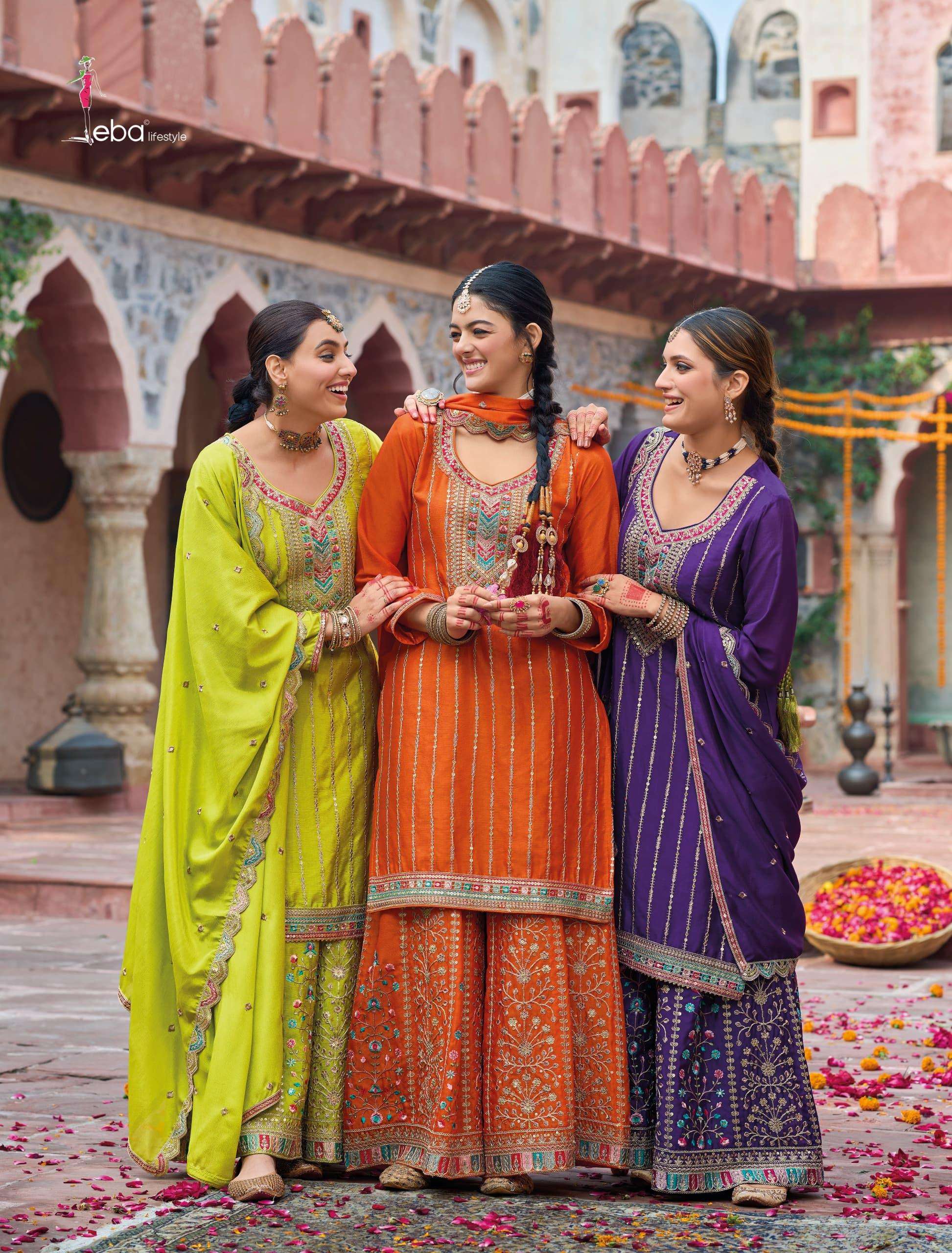 sahenaaz by eba lifestyle plazo suit collection manufacturer surat 