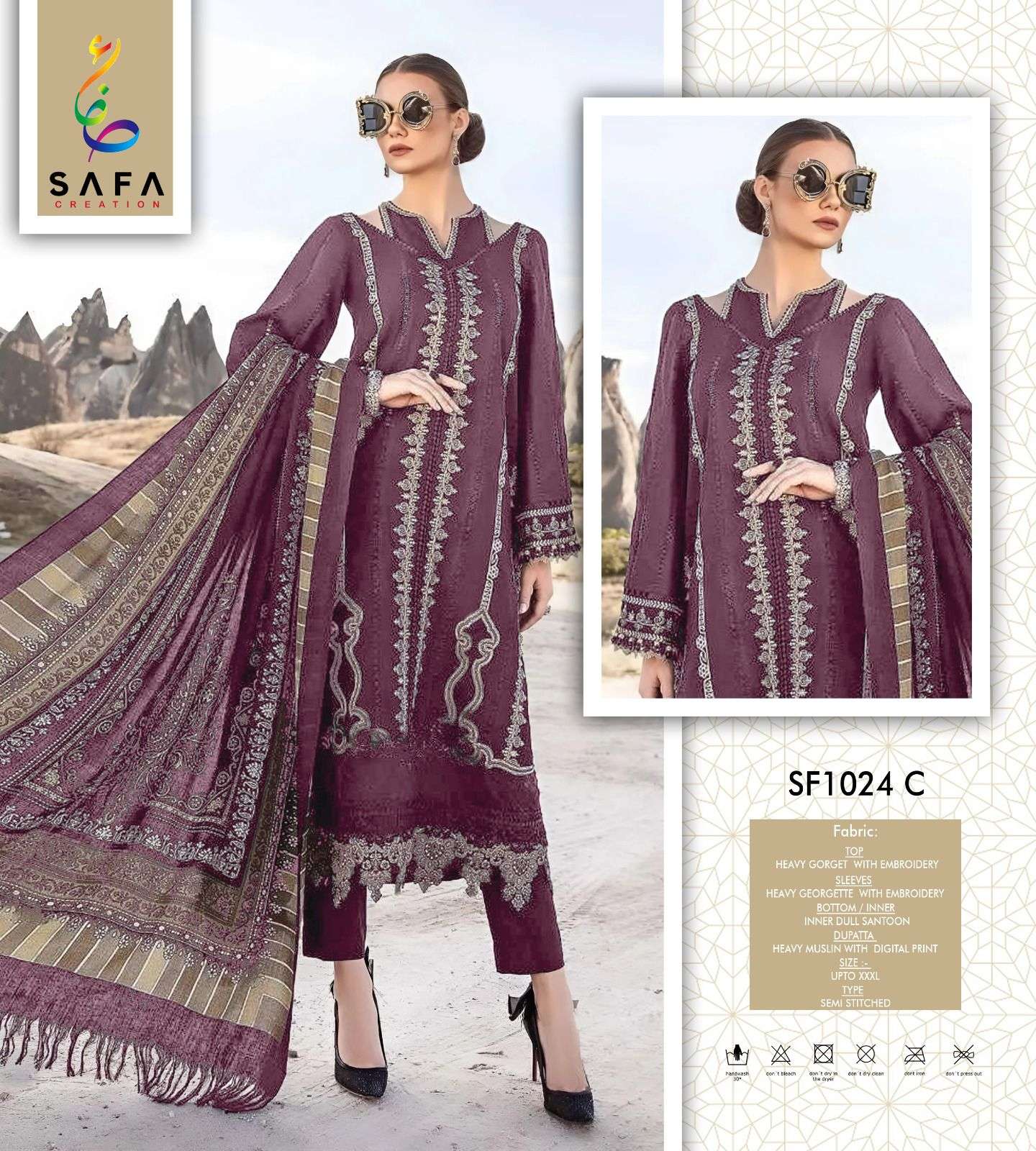 SF PK 1024 by safa creation Georgette suit collection manufacturer surat 