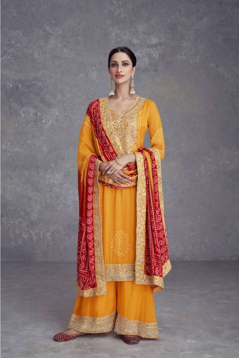 TAKSHVI by Gulkayra Designer Real Chinon  Plazzo suit collection manufacturer surat 