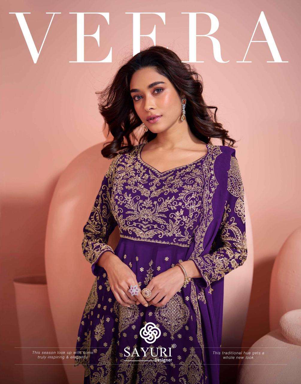 VEERA by SAYURI DESIGNER REAL GEROGETTE suit collection manufacturer surat 