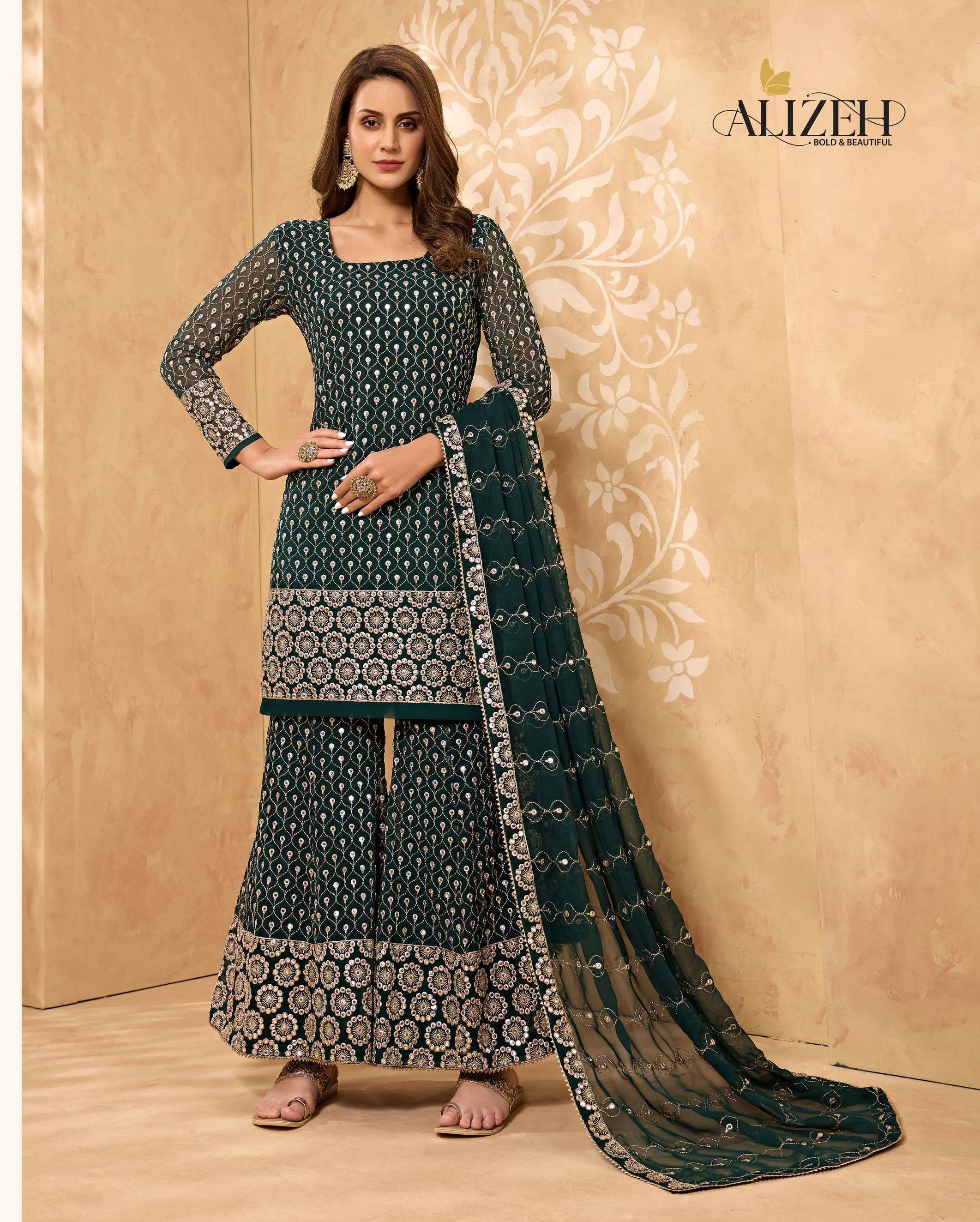 Zaida Vol 5 Colour Plus by Alizeh Top Dupatta Sharara suit collection manufacturer surat 