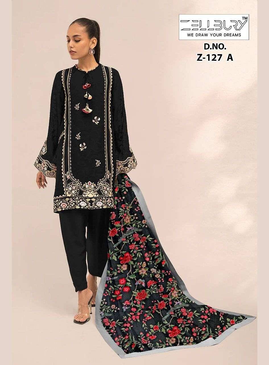 ZELLBURY 127 Colour  3 FOX GEORGETTE   Kurti collection manufacturer surat 