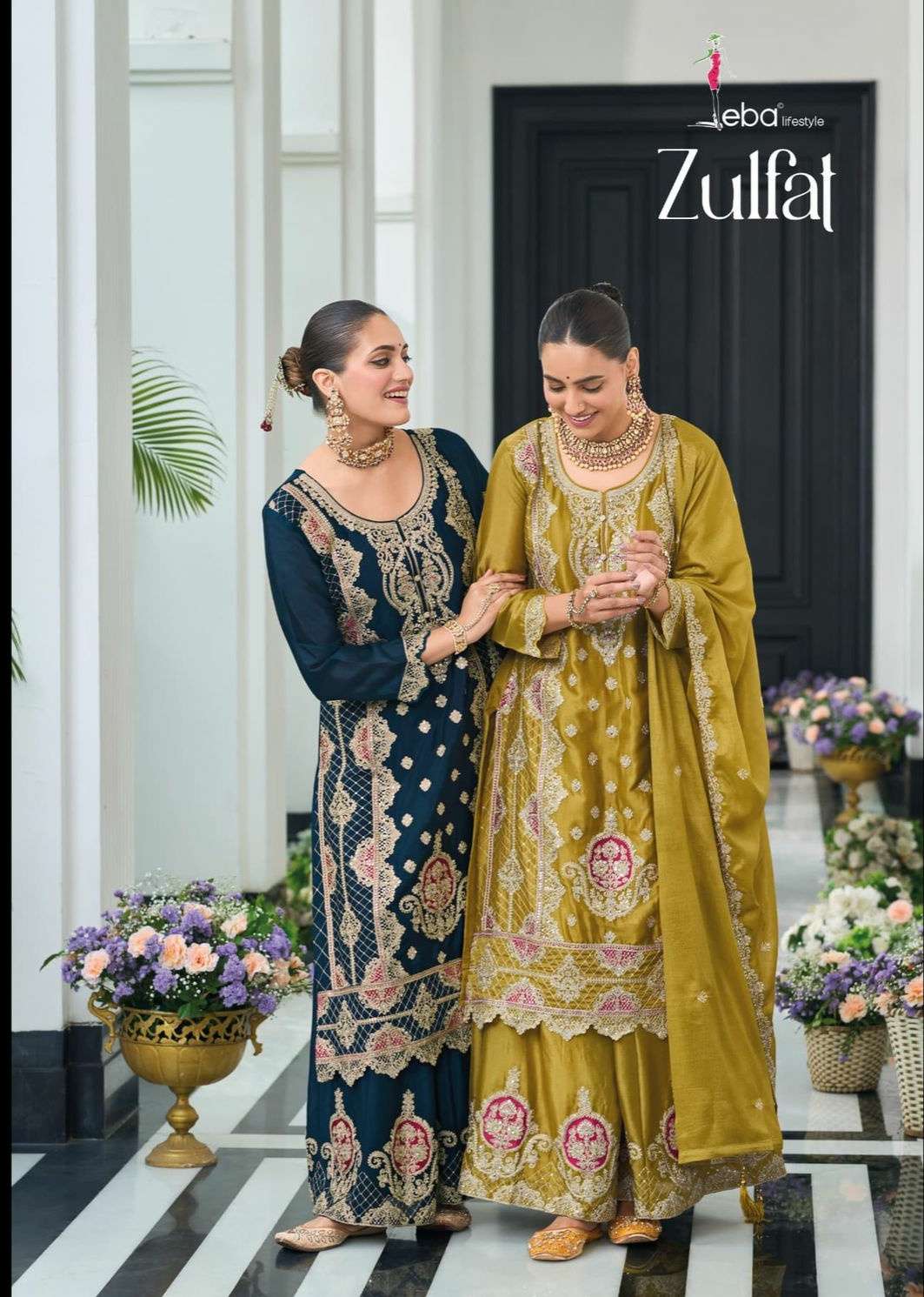 Zulfat by eba lifestyle hevey Chinon suit collection manufacturer surat 