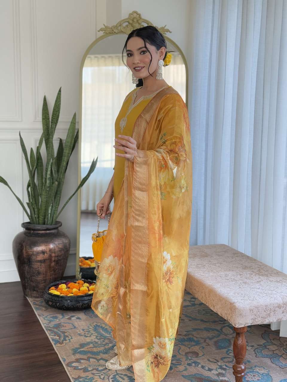 611 Color Orange Viscose Chanderi kurti collection manufacturer surat 