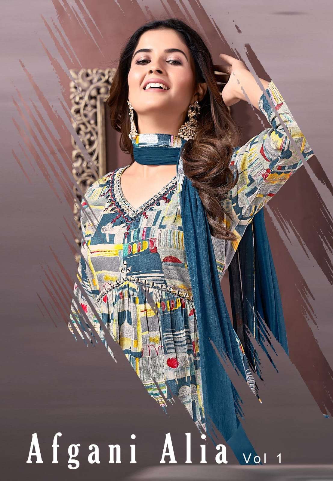 Afgani Alia Vol 1 by MOKSH INTERNATIONAL  Rayon suit collection manufacturer surat 