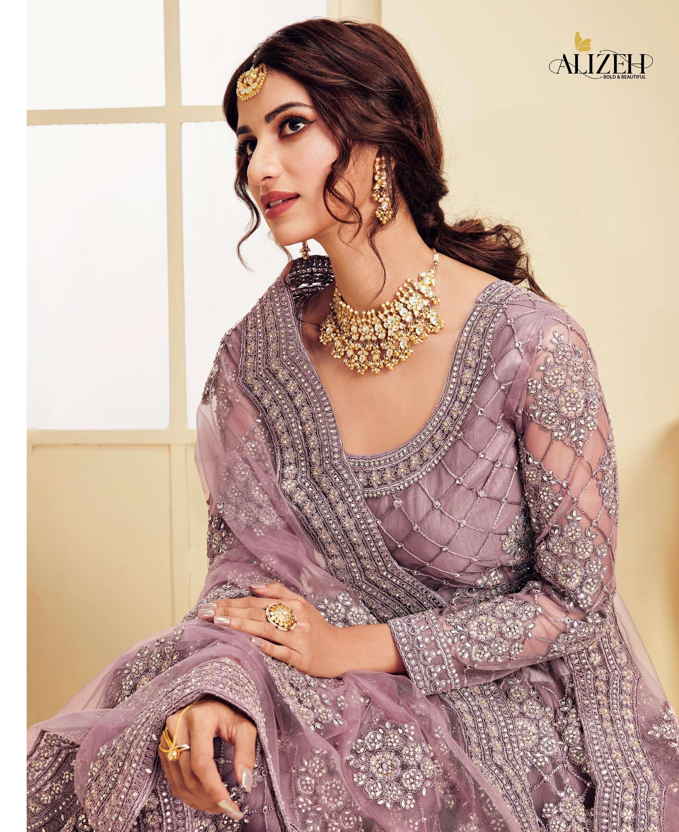 ALIZEH HIT DESIGN 1004 COLOURS BUTTERFLY NET  Lehenga choli collection manufacturer surat 