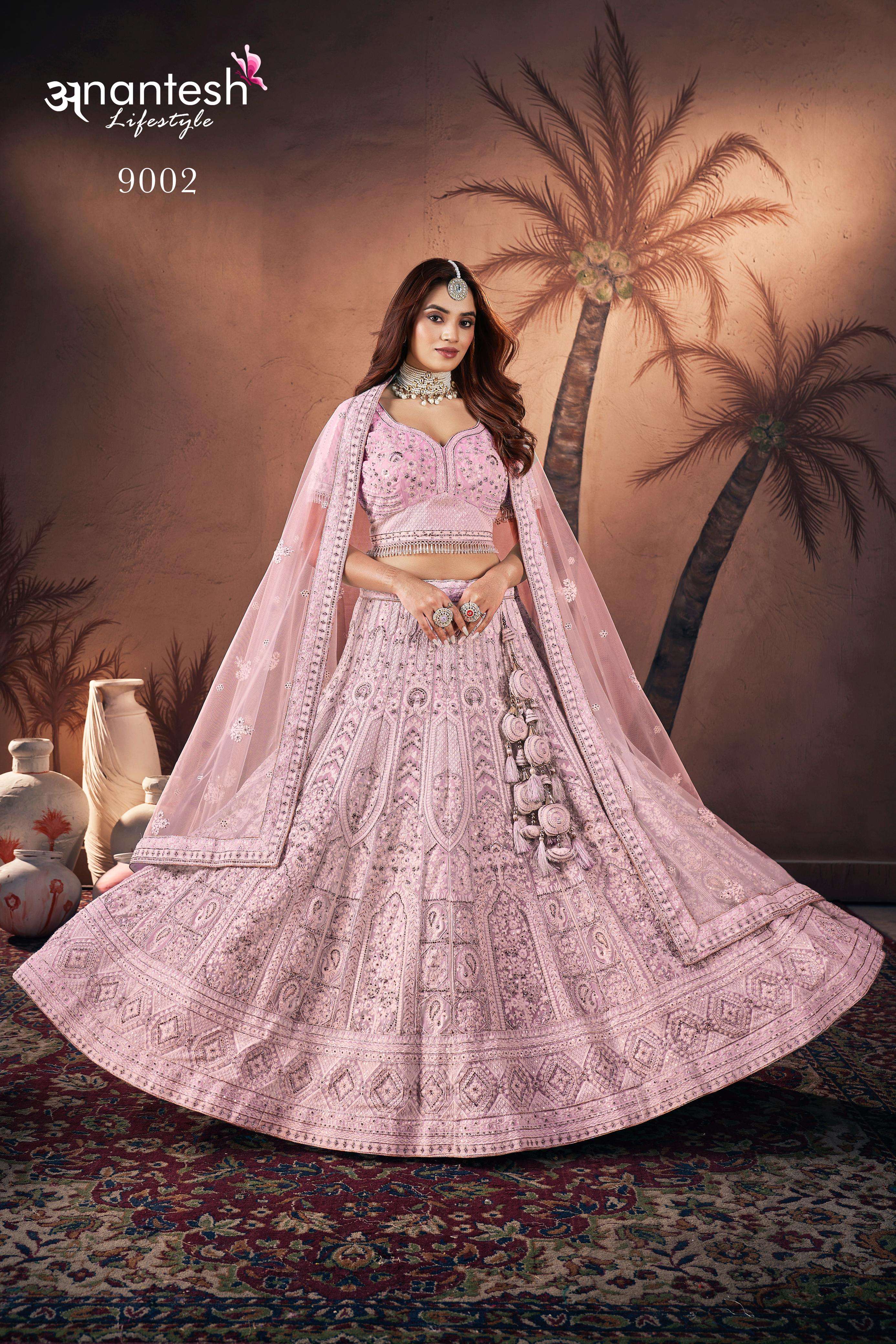 BRIDAL COUTURE 2024 Code 9002, 9002 pink 9003  9004  9005 pink By ANANTESH  LIFESTYLE lehenga choli ...