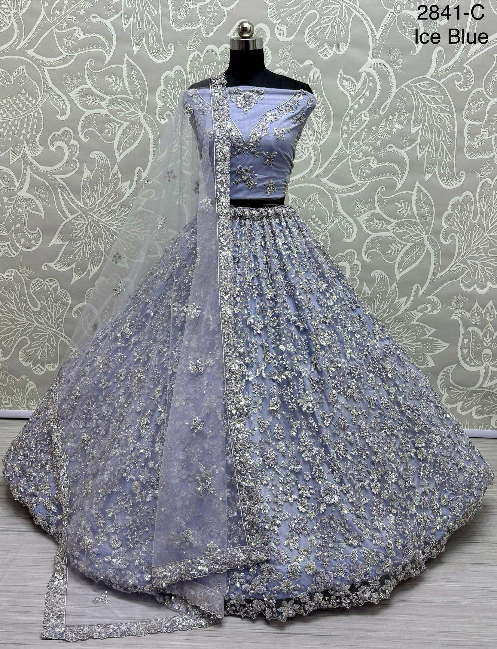 Code 2841 Heavy Net Crafted lehenga choli collection manufacturer surat 