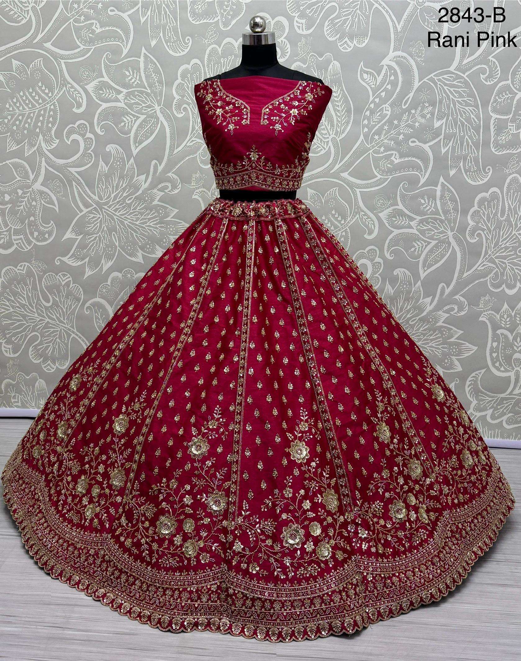 Code 2843 silk lehenga choli collection manufacturer surat 