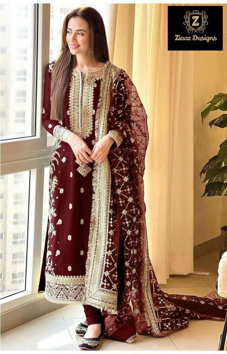 code 702A by Ziaaz Designs Georgette suit collection manufacturer surat 