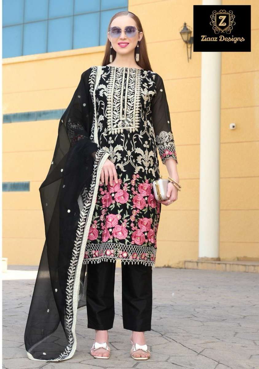 code 803 colours by Ziaaz Designs Organza suit collection manufacturer surat 