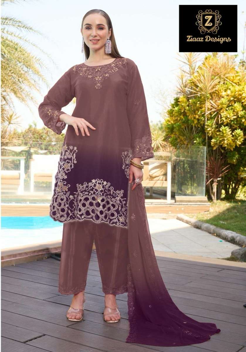 code 815 by Ziaaz Designs Organza suit collection manufacturer surat 