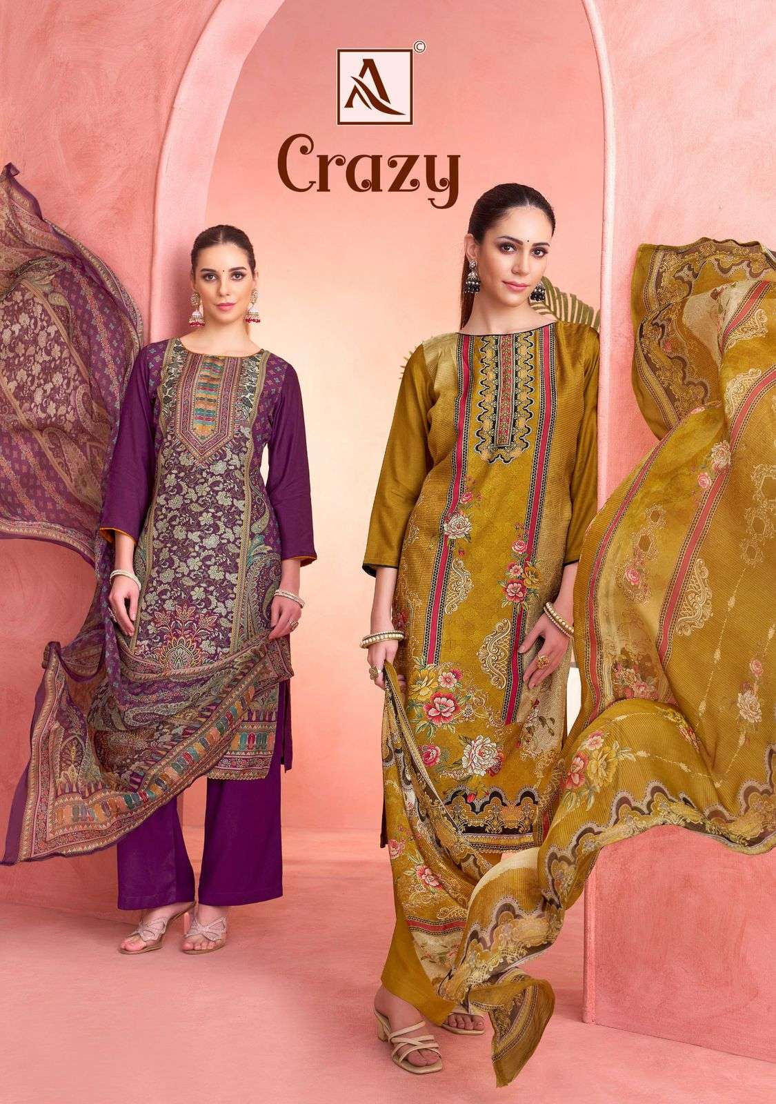 CRAZY by Alok Suit Viscose Maslin suit collection manufacturer surat 