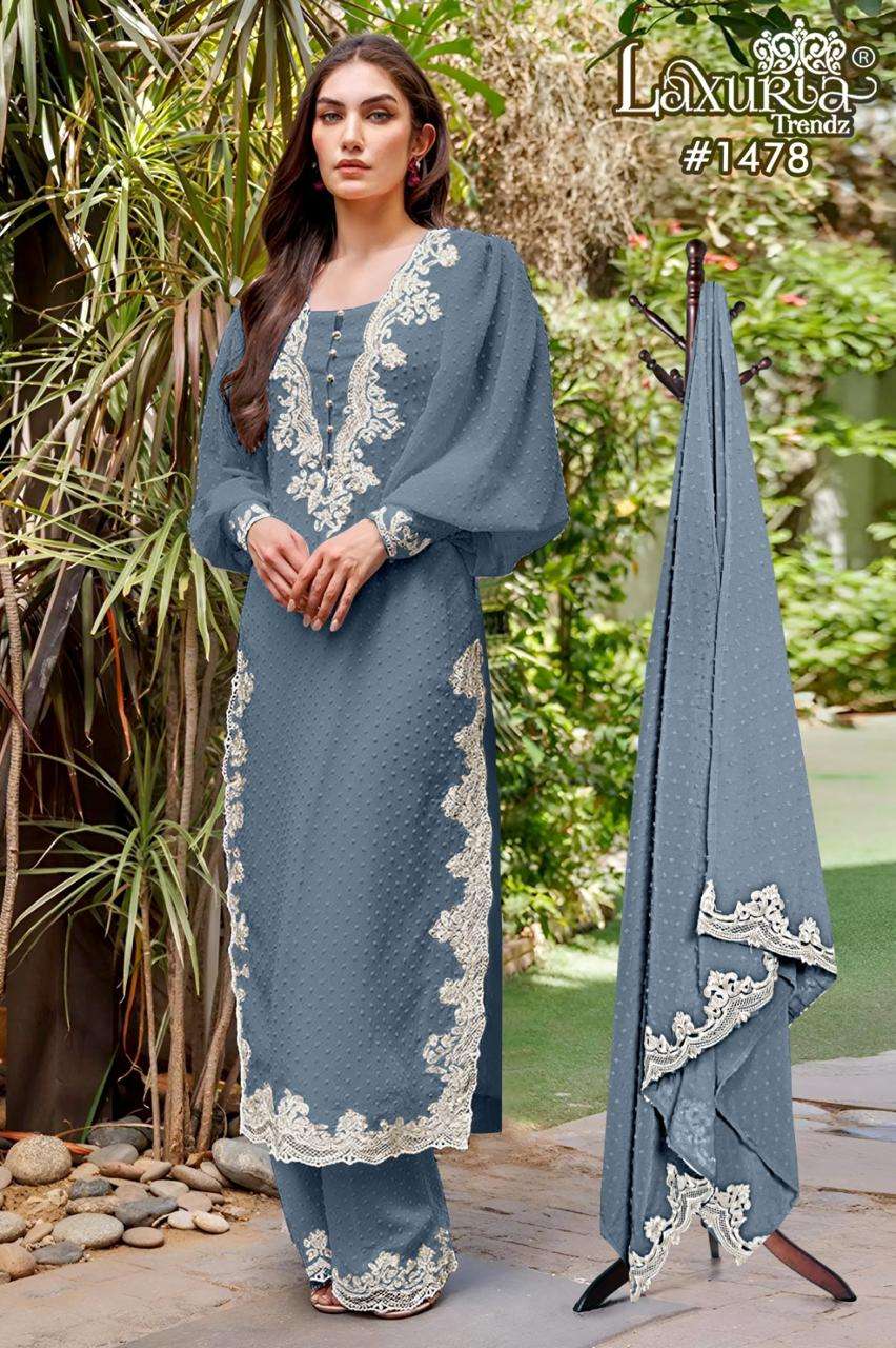 D No 1478 by laxura trendz Kurti With Pant  Duptta collection manufacturer surat 
