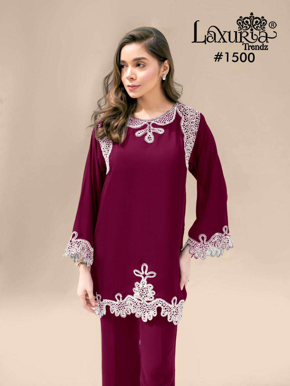 D No 1500 by Laxuria Trendz vichitra Silk kurti collection manufacturer surat 