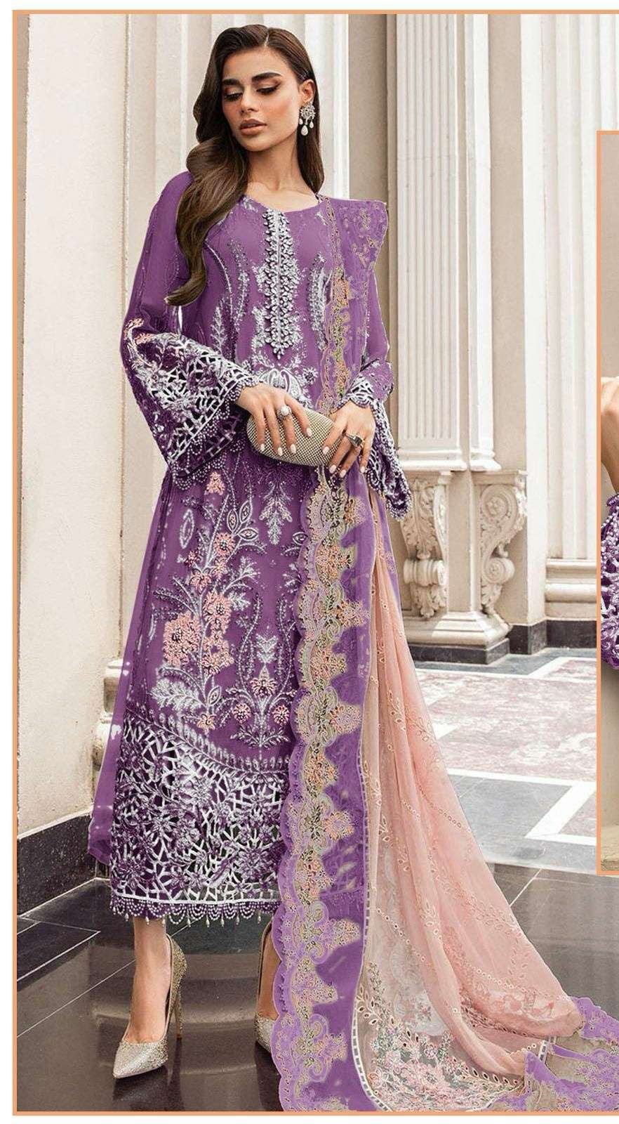 D NO B 28 A TO D by BILQIS ORGANZA suit collection manufacturer surat 