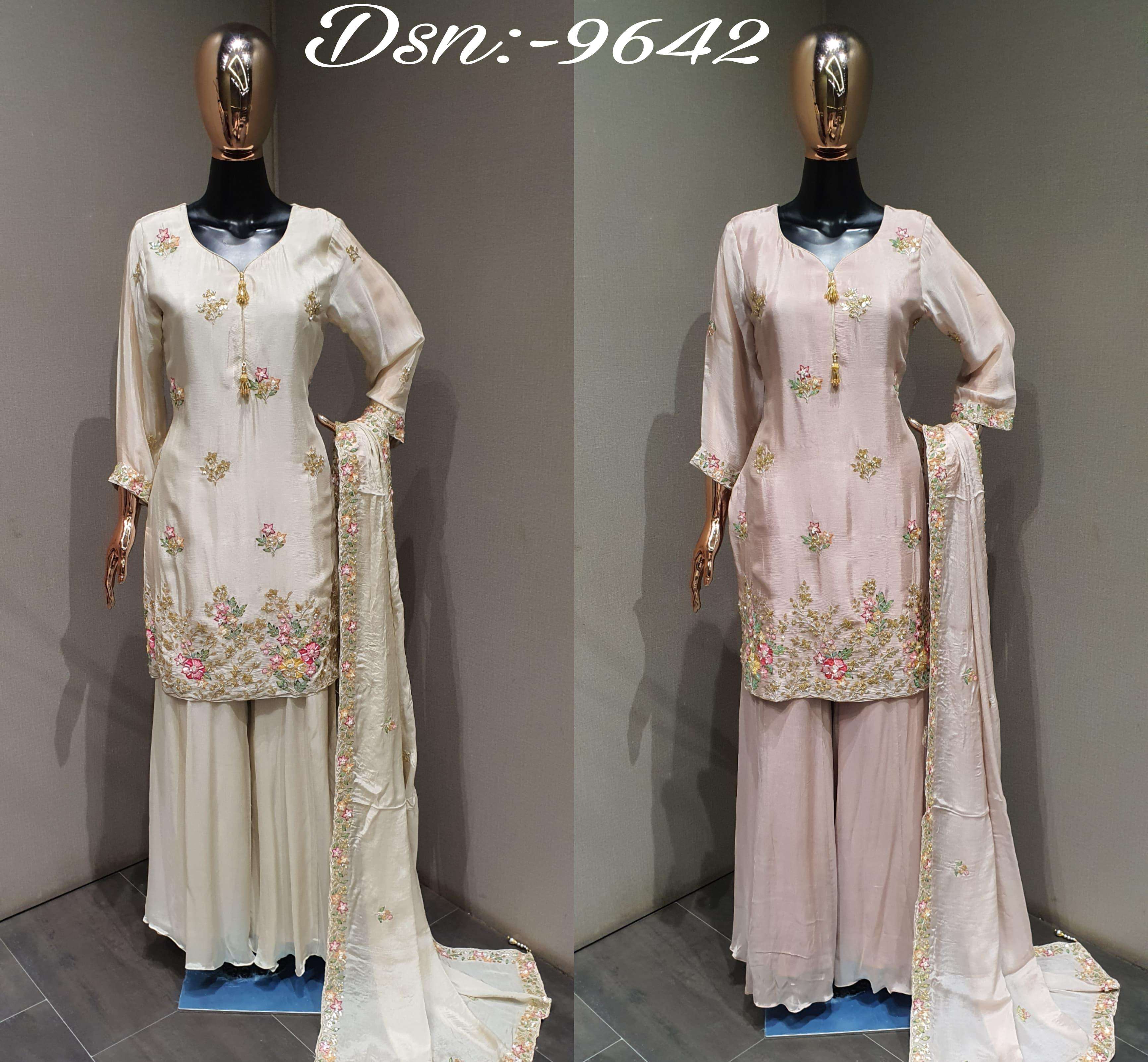 Ethnic Attire Chinon suit  Regular were collection manufacturer surat 