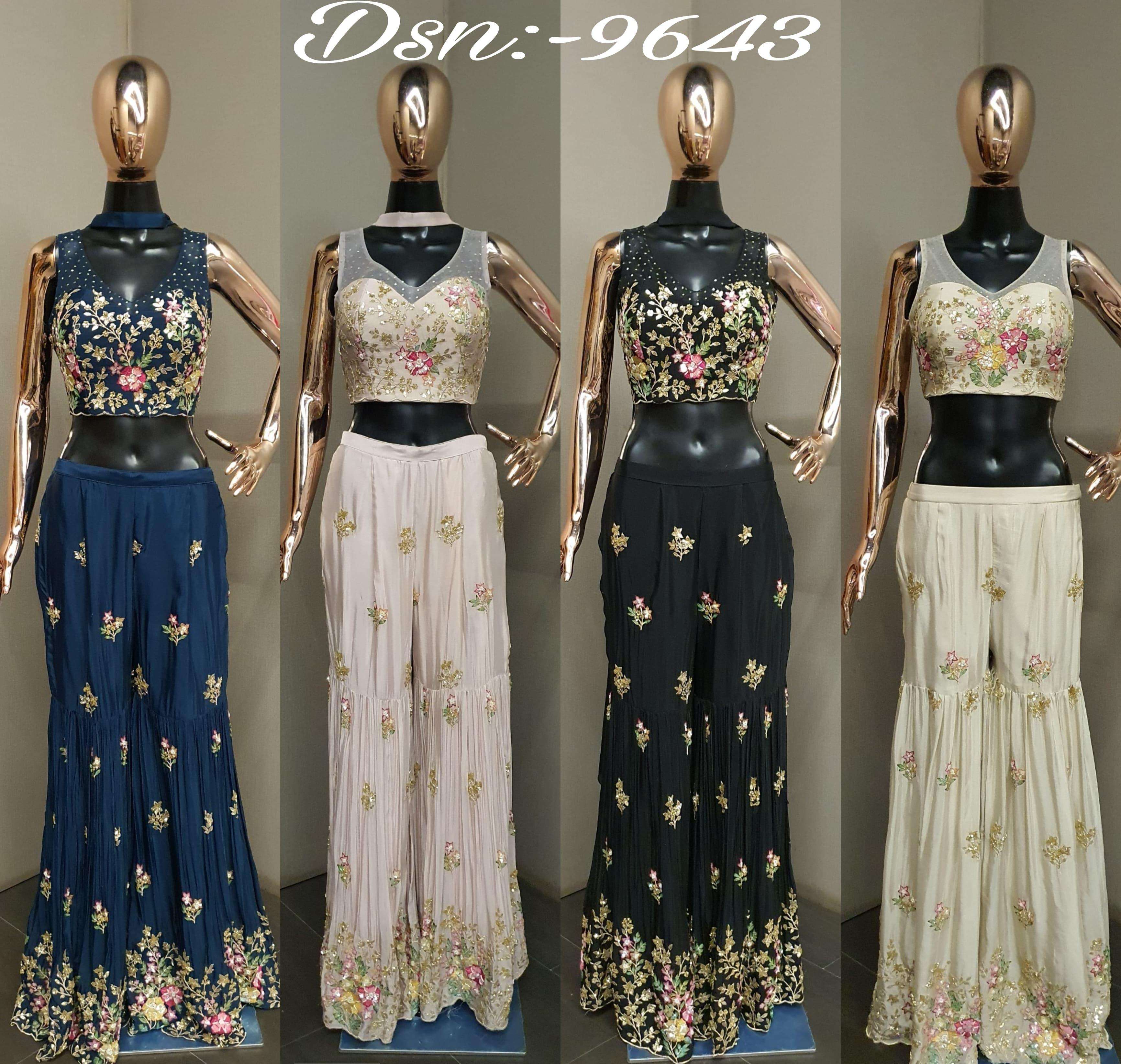 Ethnic Attire Crop top palazo with dupatta collection manufacturer surat 