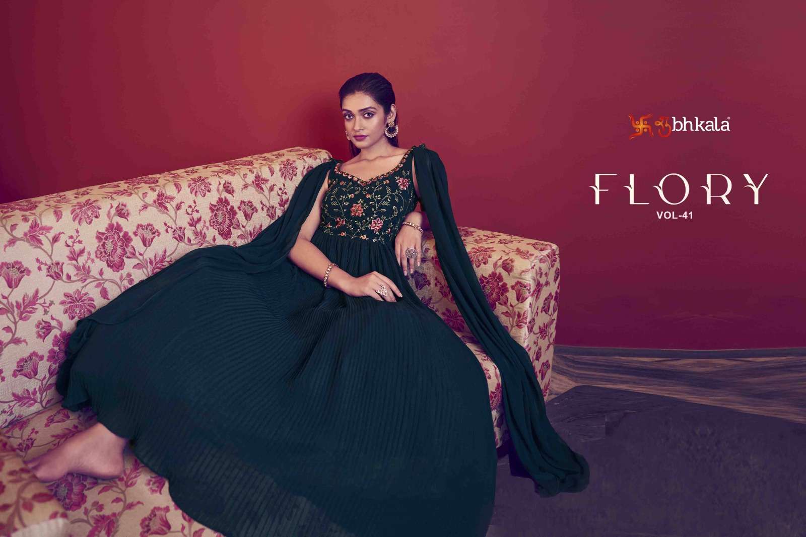 FLORY VOL 41 by SHUBHKALA Georgette gown Collection manufacturer surat 