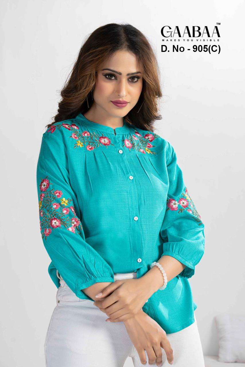 GAABAA D NO 905 Heavy Rayon Regular Wear kurti collection manufacturer surat 