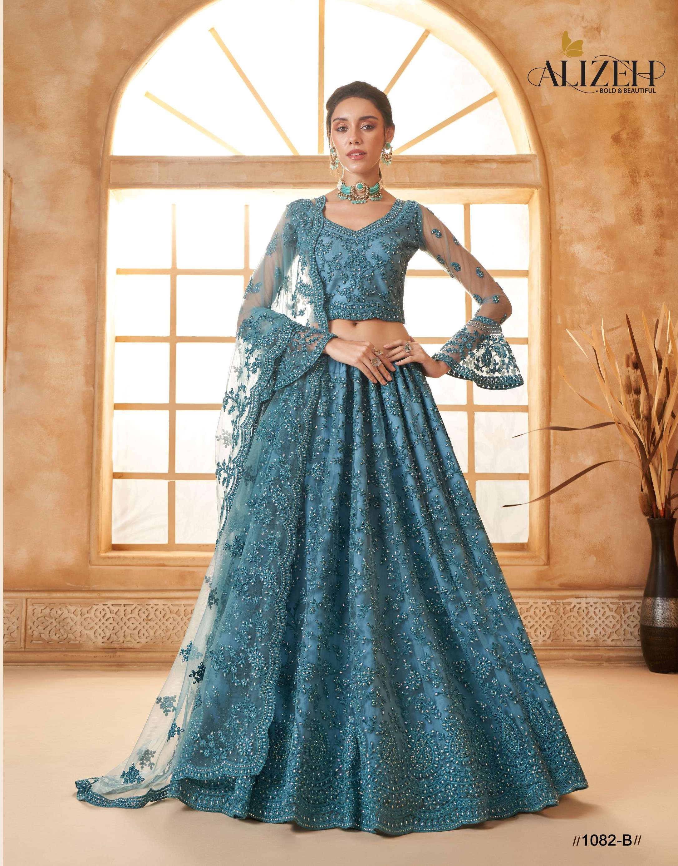 Heritage Bridal 1082 by Alizeh Butterfly Net lehenga choli collection manufacturer surat 