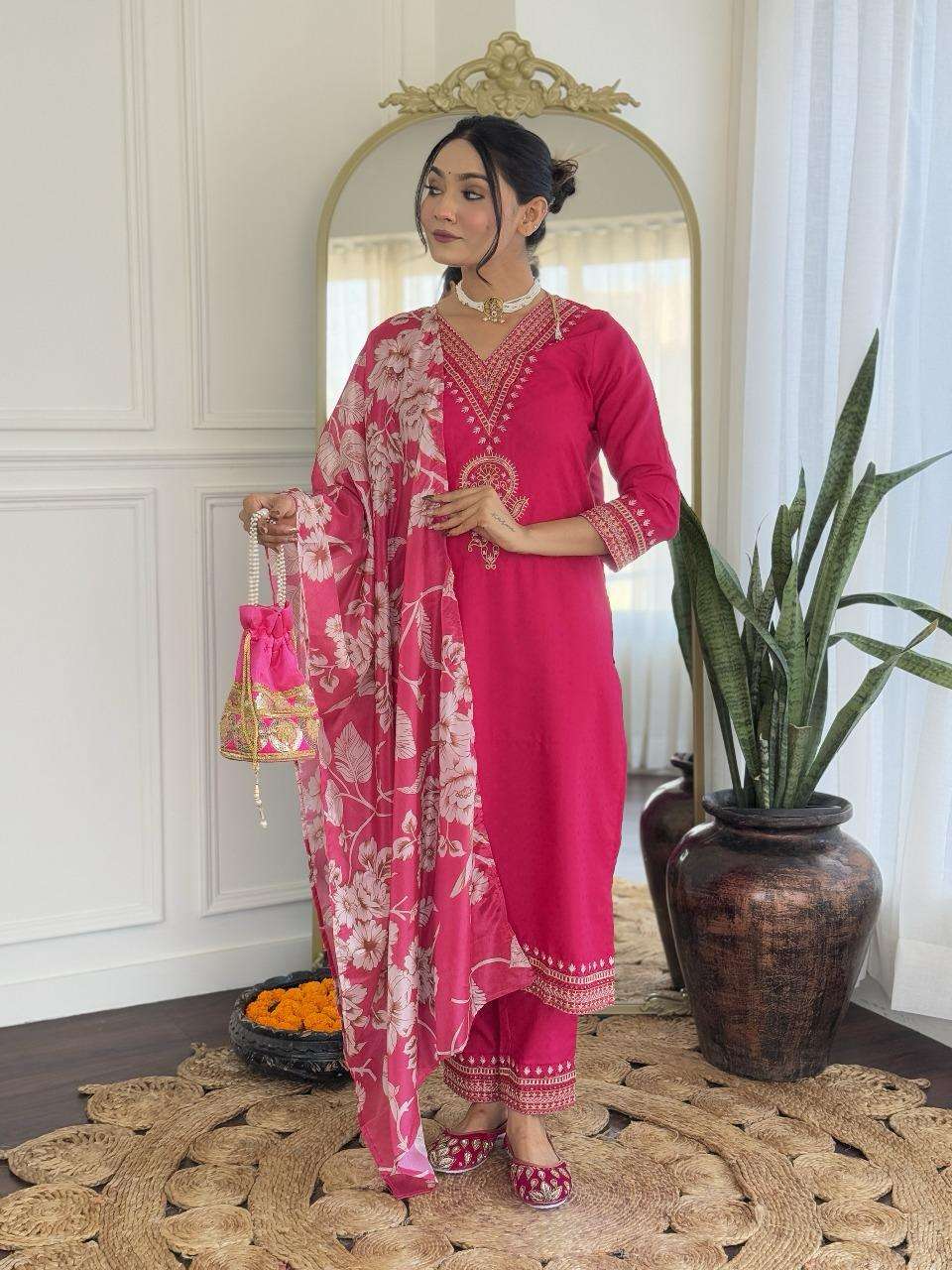 One More Most Viscose Rayon  Beautiful KURTI WITH PANT  DUPATTA collection manufacturer surat 