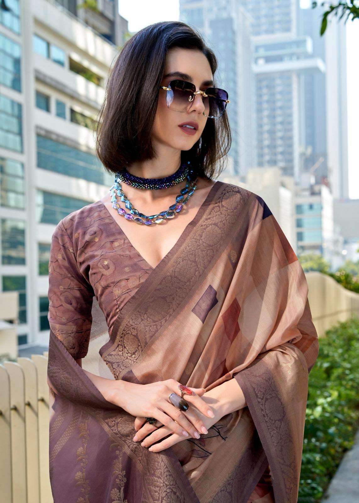 PICHWAI SILK by RajPath Fabric  MASHROOM SILK sarees collection manufacturer surat 