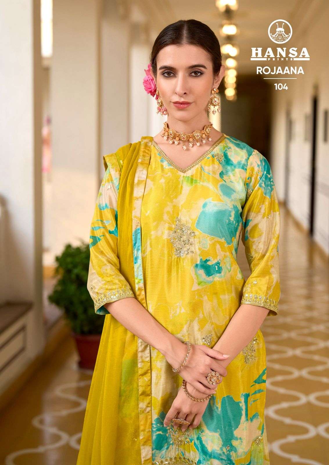 Rojaana by hansa  Digital print suit collection manufacturer surat 