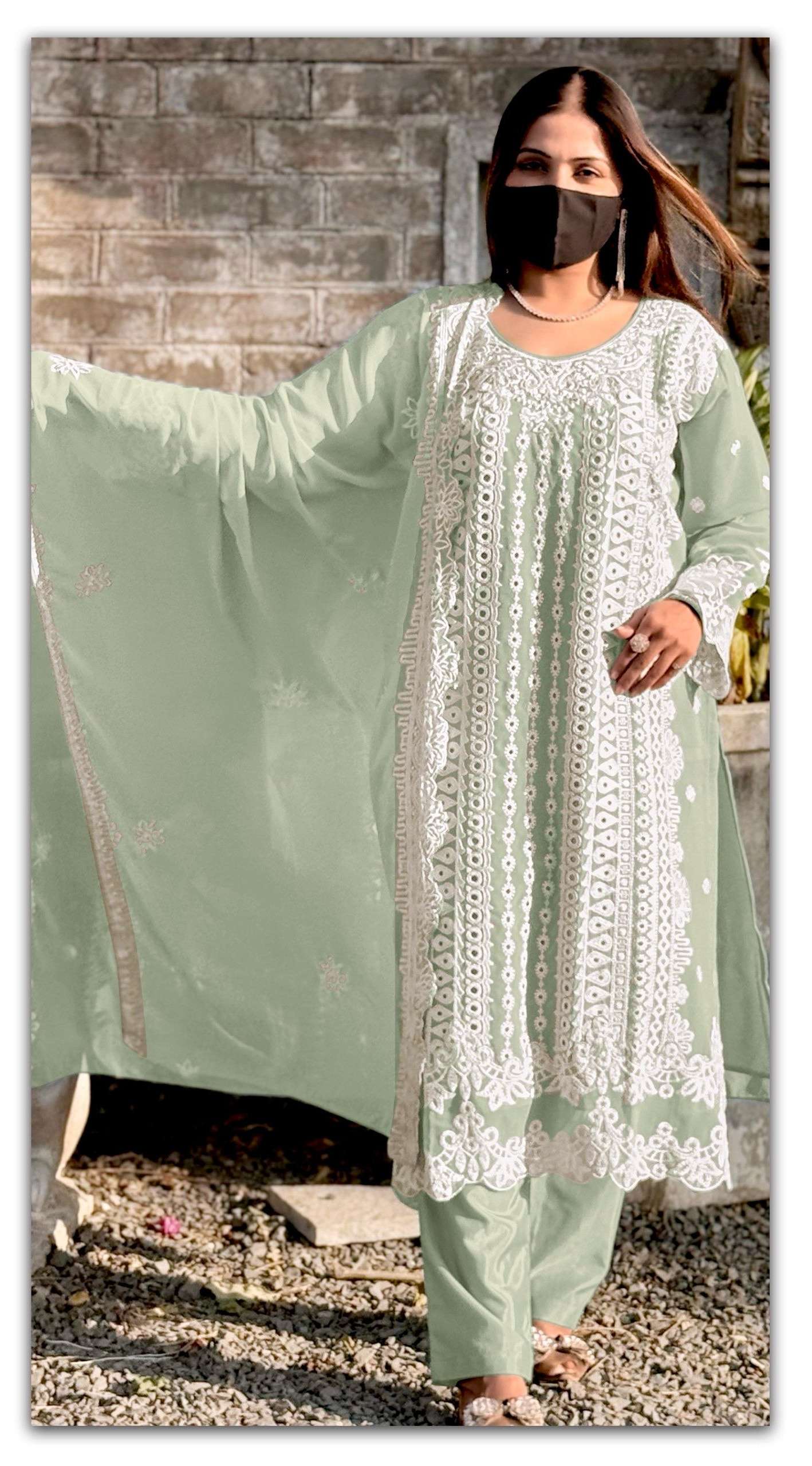 ROSE HAND CRAFT D NO S 20 4b by  SHANAYA fashion faux Georgette suit collection manufacturer surat 