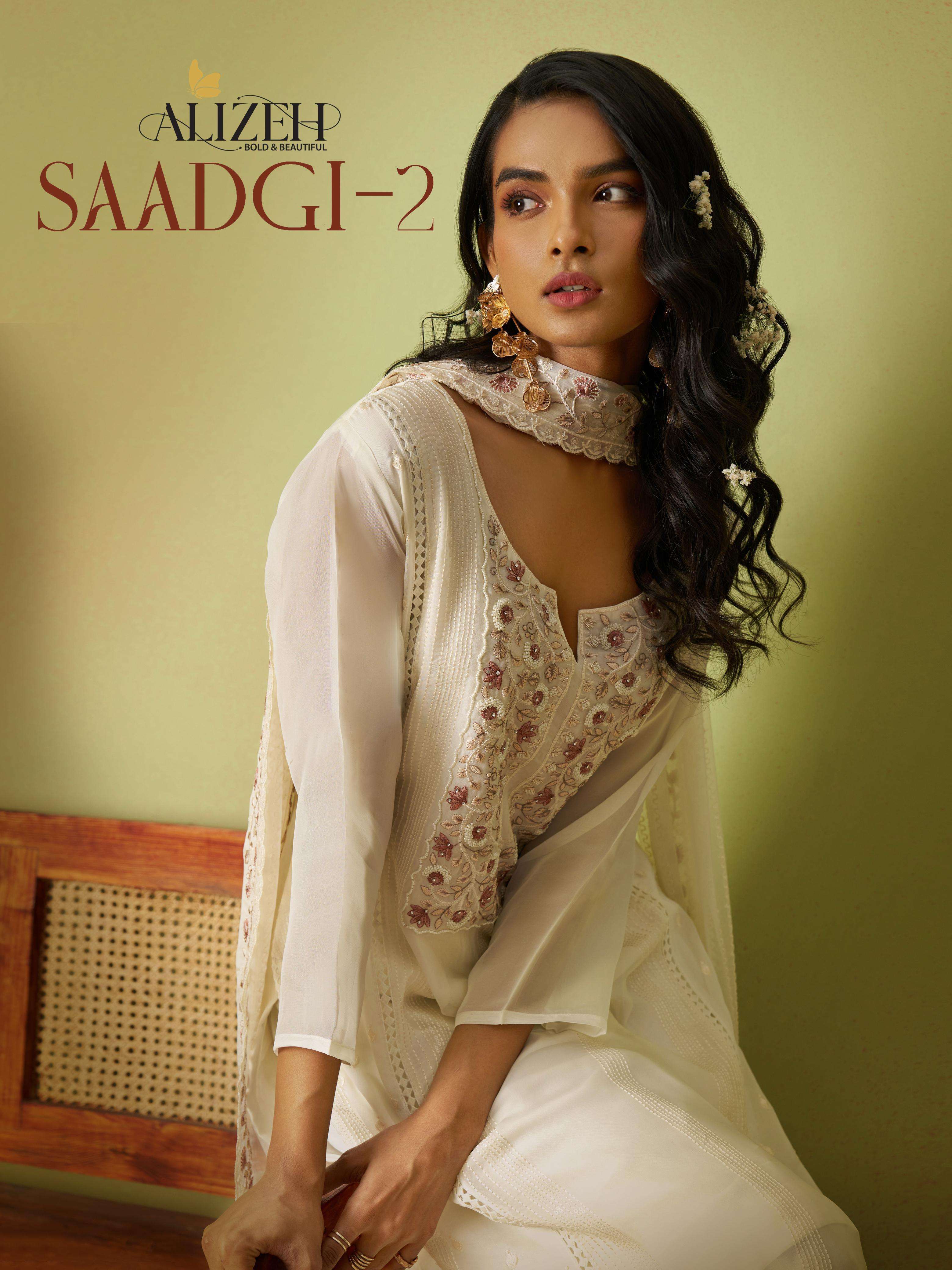 SAADGI 2 by Alizeh Pure Organza suit collection manufacturer surat 