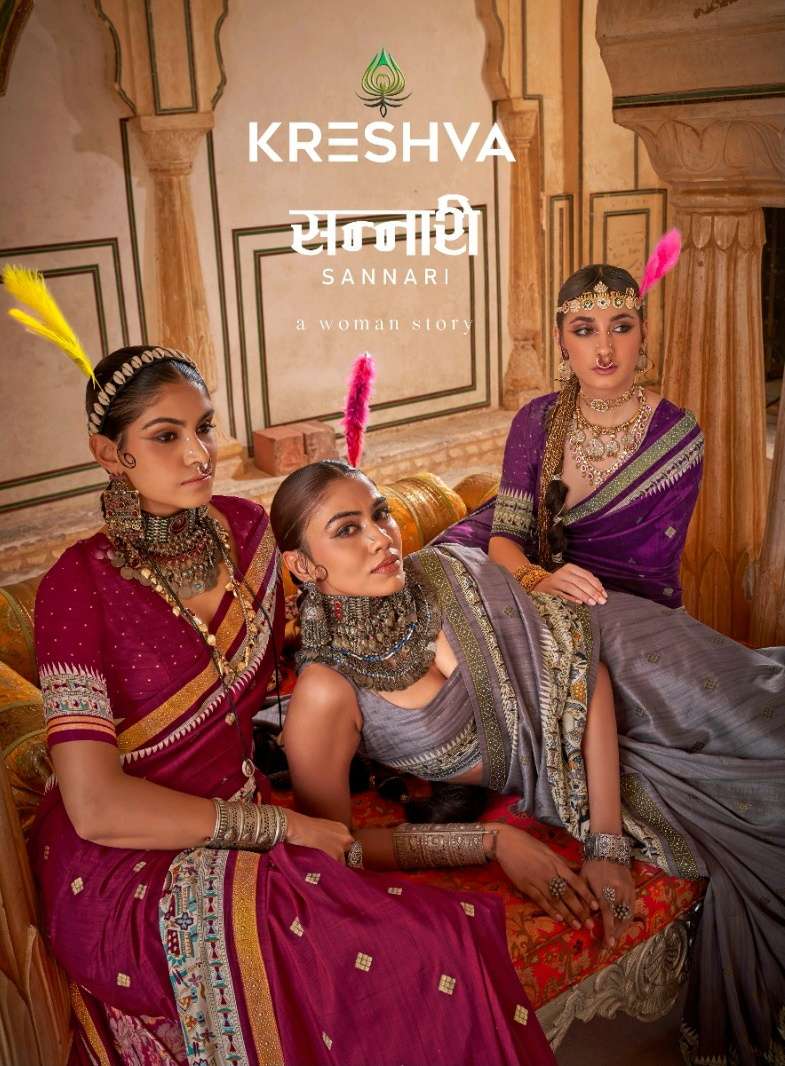 Sannari Series 079 To 088 by Kreshva Viscose Silk saree collection manufacturer surat 