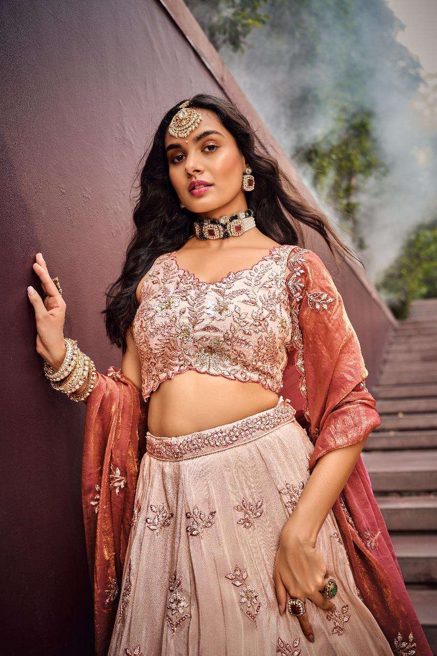 Adorn Craft 6052  Green Cream Viscose lehenga choli collection manufacturer surat 